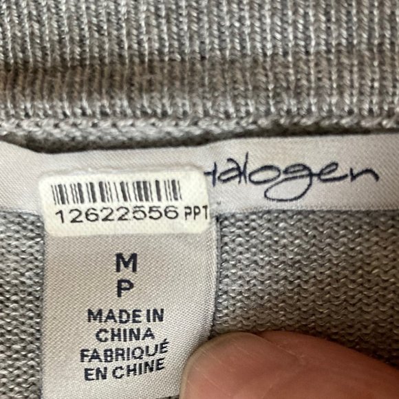 Two (2) Halogen cardigan sweaters three quarter sleeve grey/gray, navy - Picture 8 of 9